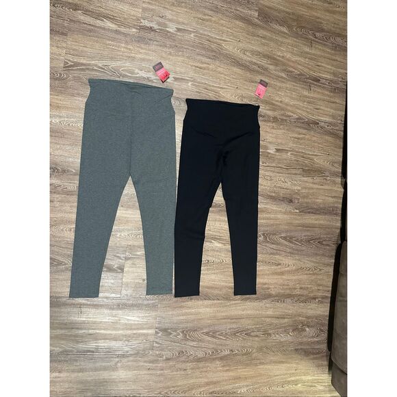 Yummie Tummie gray black cotton wow leggings shape wear 2pk L - Picture 1 of 10
